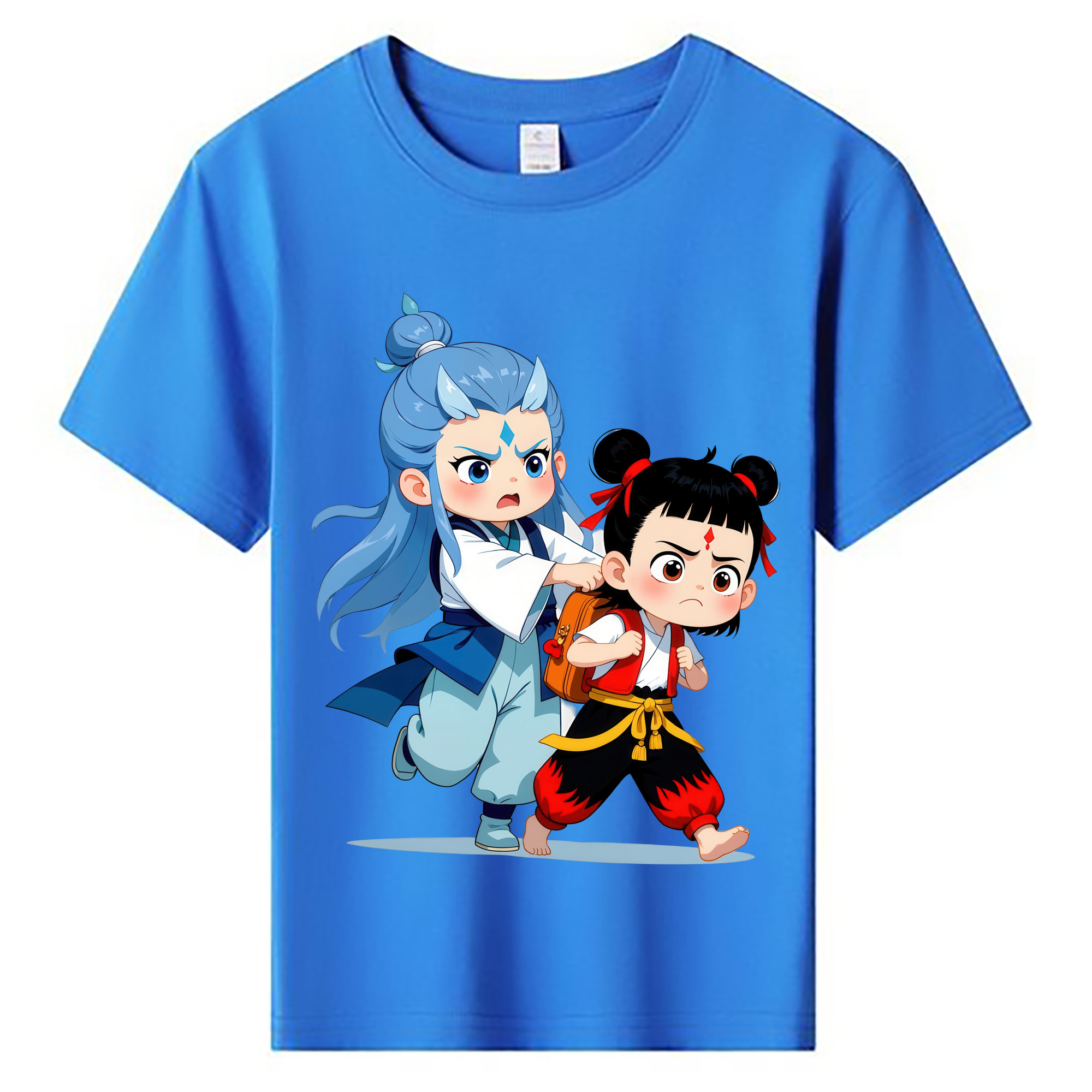 （画像用） Ne Zha 2 ナタ 魔童の大暴れ 綿100％キッズTシャツ（フロントプリント）